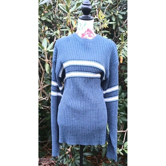 Arizona Blue XL Chunky Knit Striped Sweater Mens Travel Work - Picture 1 of 6